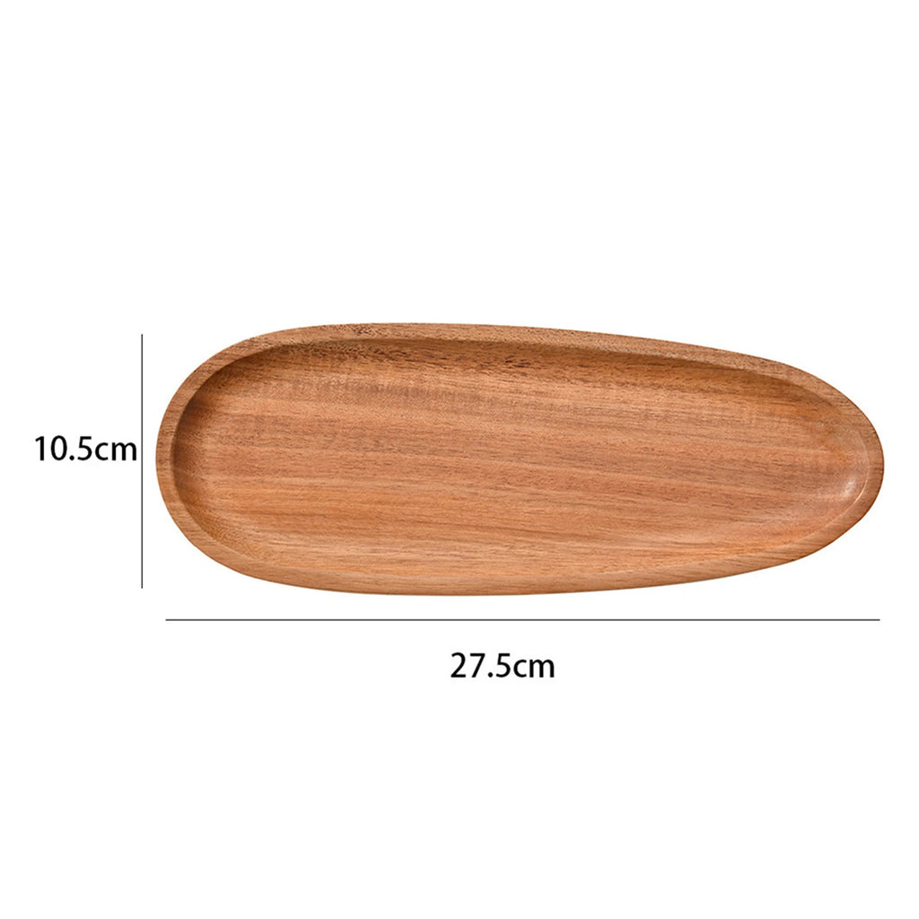 Solid Wood Dinner Plates Irregular Oval Serving Tray Fruit Dishes Dry Fruit Sushi Tea Tray Bread Wooden Plate Home Decoration