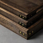 Wooden Rectangular Tea Tray Handmade Classic Wooden Dessert Candy Tea Tray Dinner With Handles Kitchen Decorative Wood Plate