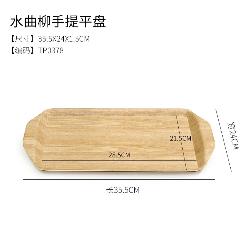 Wooden Tray Cake Bread Tray Put Water Cup Flat Tray Household Kitchen Storage Tray