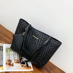 Women's Bag Fashion Large Capacity Tote Bag Wavy Grain Daily Commute Handbag two-piece