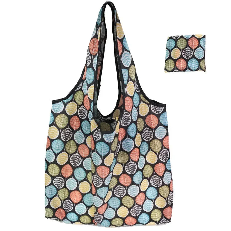 Tote Bags Flower Print Women's Grocery Handbags Outdoor Foldable Shopper Eco Shopping Bag Reusable Storage Bag Organizer Bags