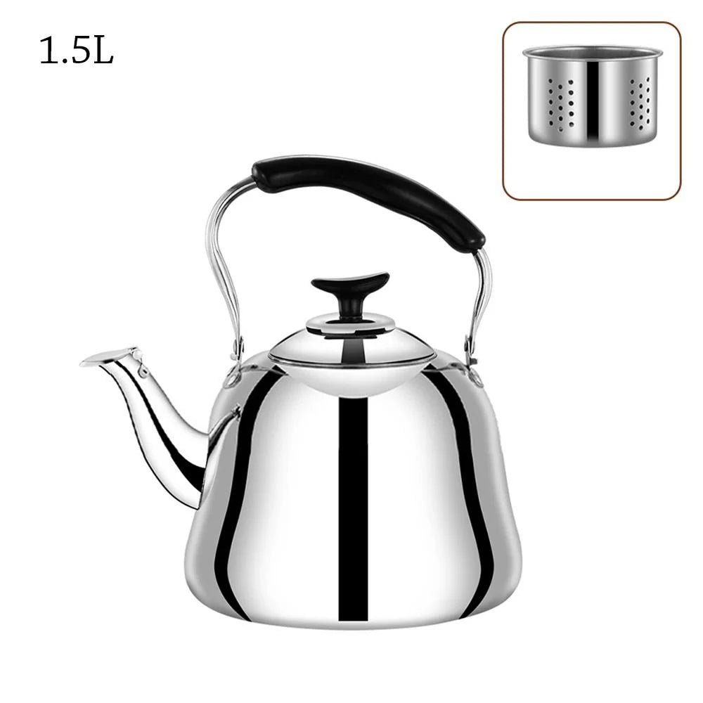 Stainless Steel Whistling Teakettle Fast Heating Base Large Capacity Water Kettles Thickened Gas Stove Induction Cookers