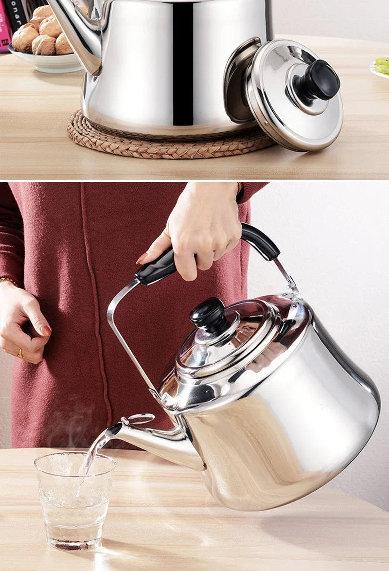 2/1.5/1L Stainless Steel Kettle Water Boiling Household Large Capacity Boil Water Kettle Teakettle Thickened Gas Stove Induction