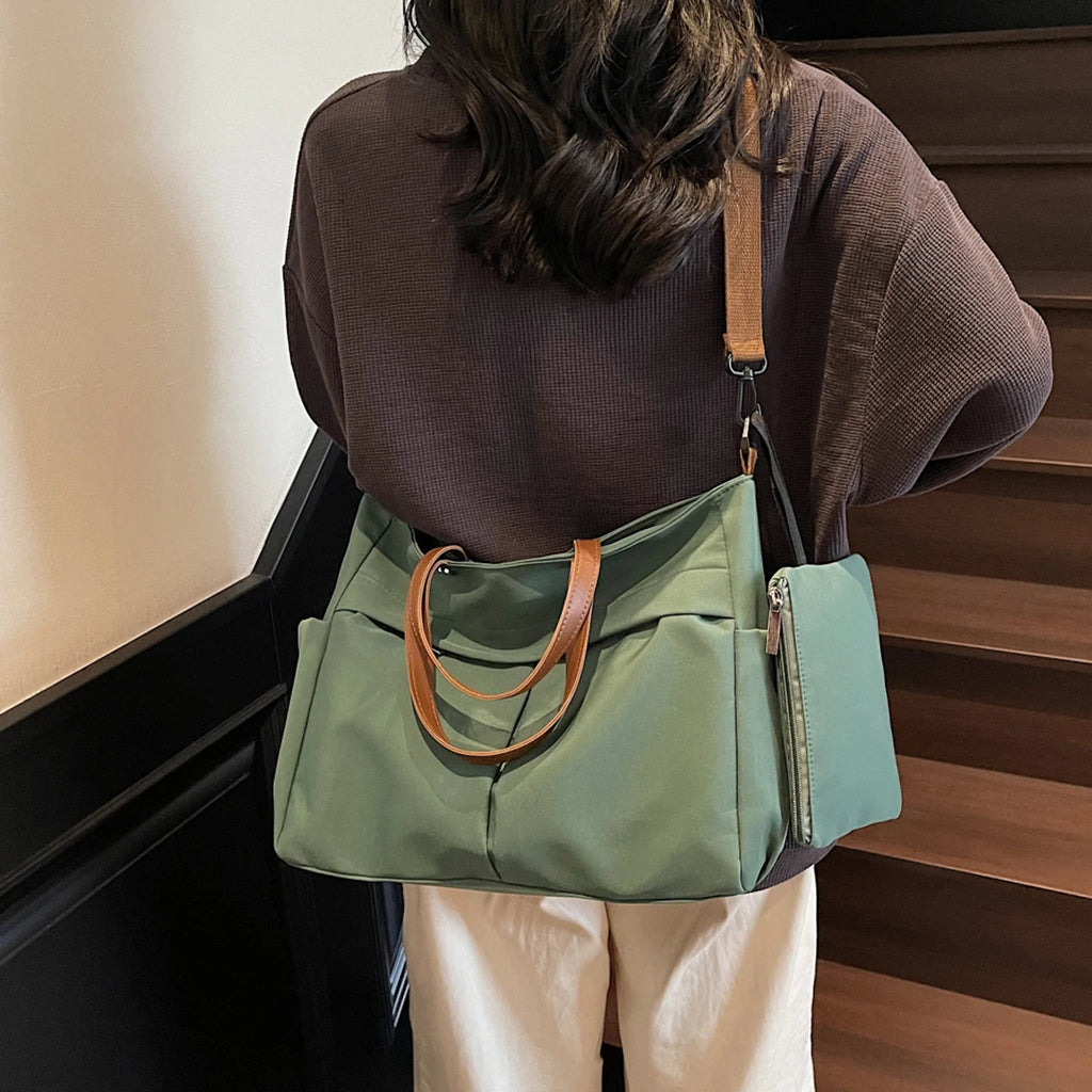 Super Popular Tote Bag for Women Large Capacity 2025 New Computer Mom Commuter Bag Nylon Canvas Bag for Students to Go in Class, Shopping and Mountaineering