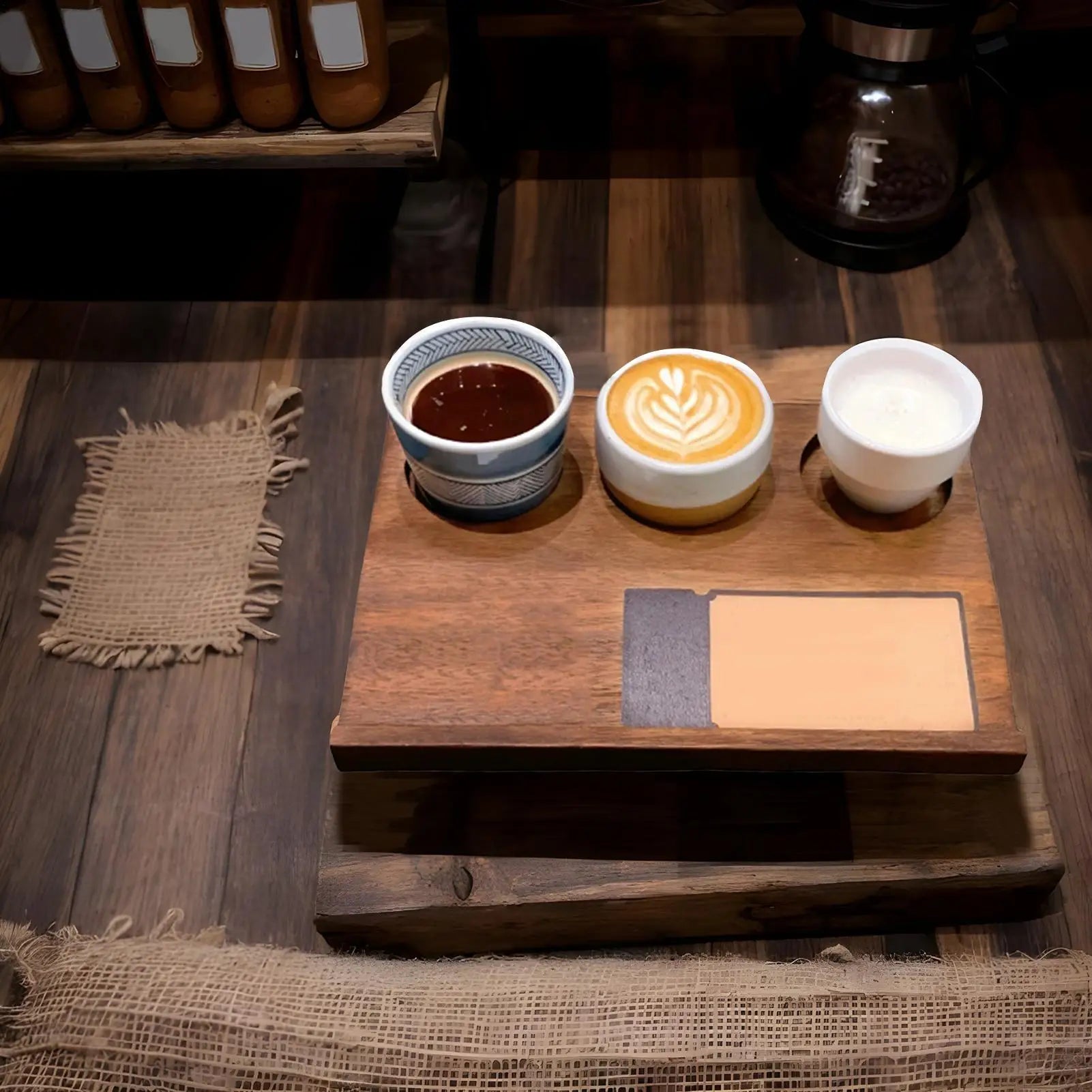 Wooden Food Tray Breakfast Tray Wooden Three-Grid Retro Serving Platter For Breakfast Meal Drinks Coffee Table Appetizers Party