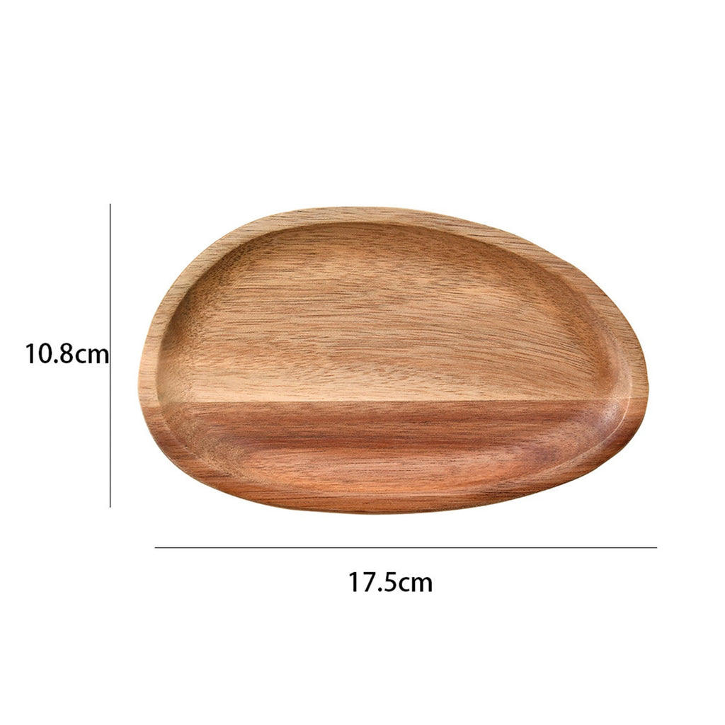 Solid Wood Dinner Plates Irregular Oval Serving Tray Fruit Dishes Dry Fruit Sushi Tea Tray Bread Wooden Plate Home Decoration
