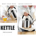 2L/3L/4L Thickened Whistle Kettle 304 Stainless Steel Rapid Heating Boiling Water Pot For Home Tea Kettle