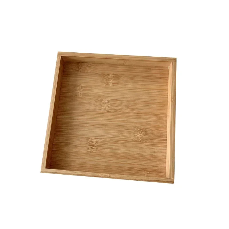 Rectangular WOOD Tea Tray Wooden Serving Tray Plate Fruit Bread Food Storage Tray Tableware Stand Home Kitchen Supplies