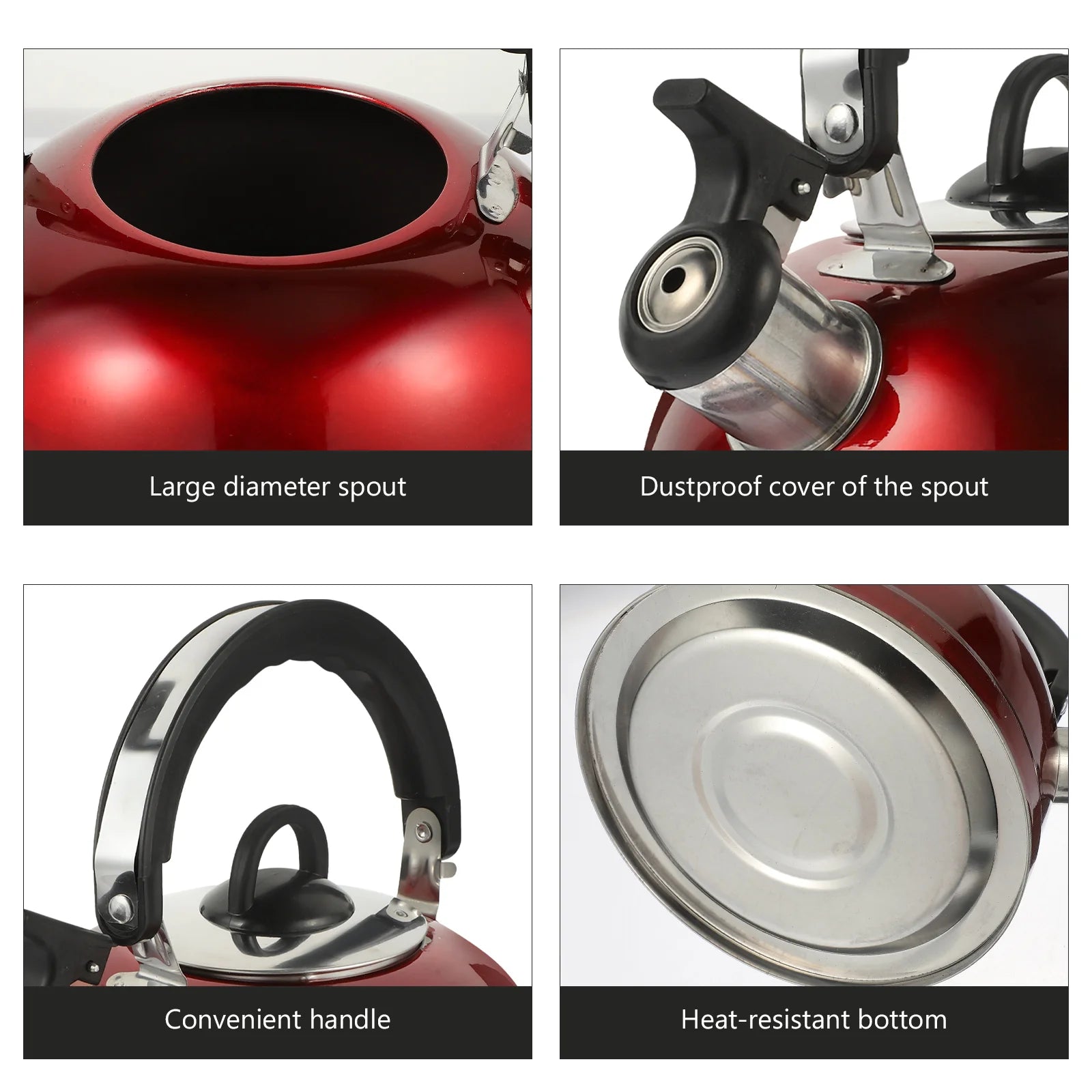Chirping Kettle Wide Opening Whistling Teapot Stovetop Flame Stainless Steel Whistle