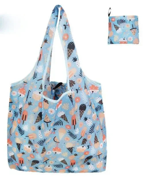 Tote Bags Flower Print Women's Grocery Handbags Outdoor Foldable Shopper Eco Shopping Bag Reusable Storage Bag Organizer Bags