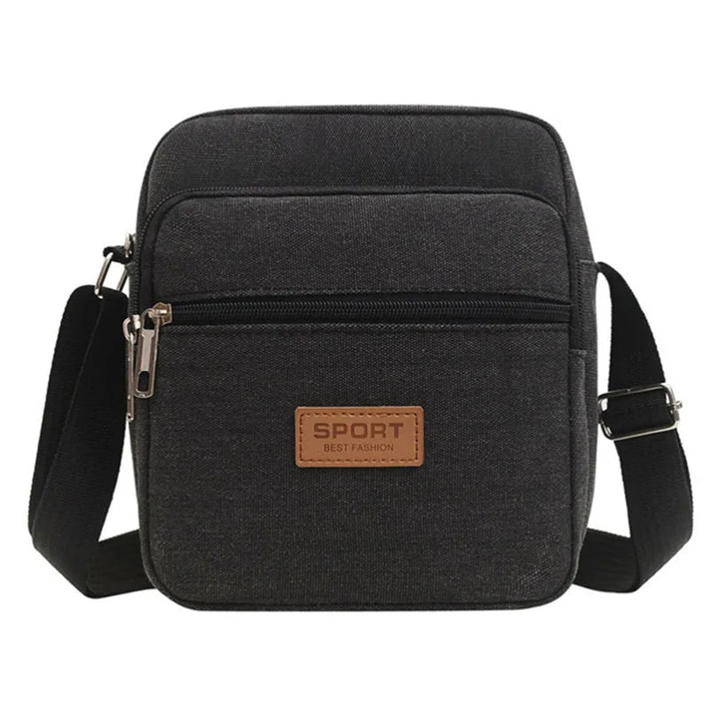 Men's Shoulder Bag Business Leisure Large Capacity Portable Handbag Zipper Multi Layer Waterproof Summer Male's Crossbody Bags