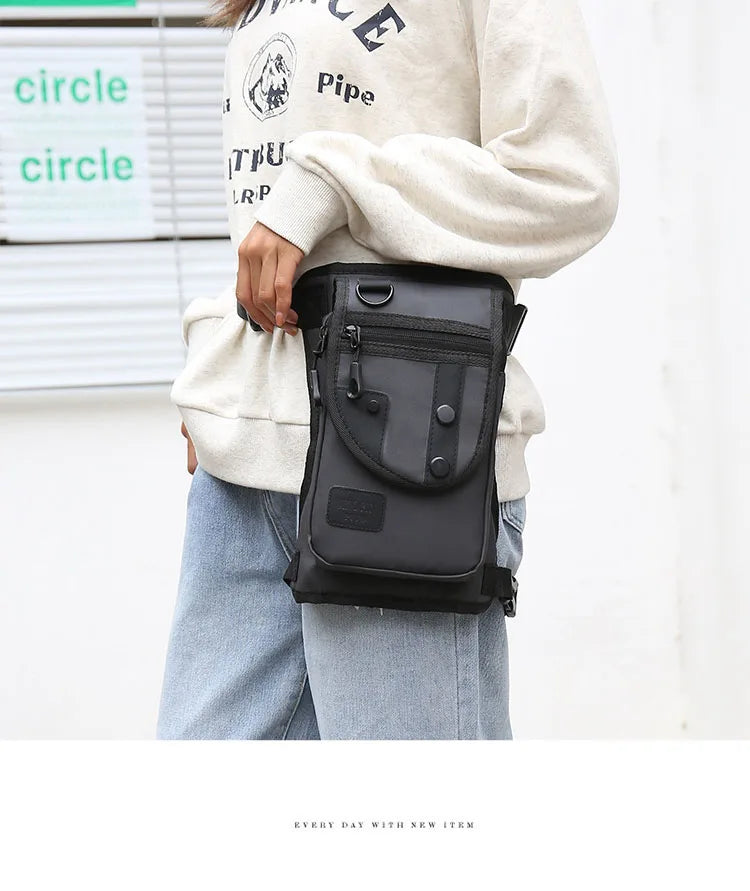 Men's Waist Bag Leg Bag Utility Belt Pack Pouch Male Hip Motorcycle Riding Leggings Thigh Bags Fanny Pack Cycling Shoulder Bag