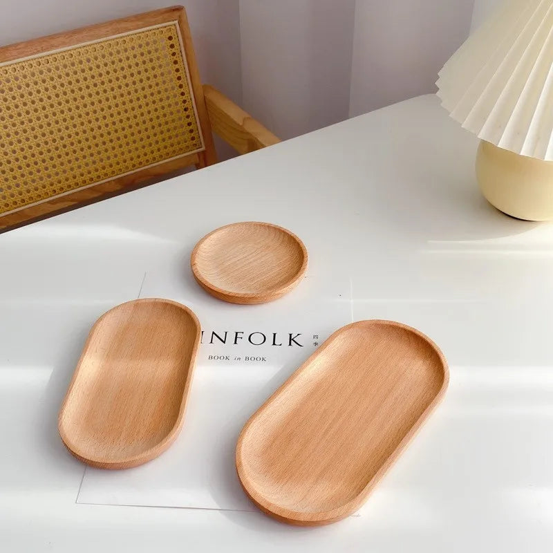 Walnut Wooden Tray Ins Wind Small Wooden Plate Japanese Rectangular Dinner Plate Cake Bread Coffee Tea Solid Wood Plate Tray