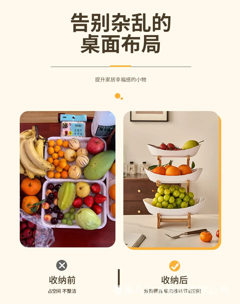 Fruit Plate Plastic Snack Dish Creative Modern Dried Fruit Basket Candy Dish Cake Stand dessert trays fruteros de cocina